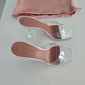 Amina Muaddi Lupita Clear Heel Sandal, New In Box, Size 40